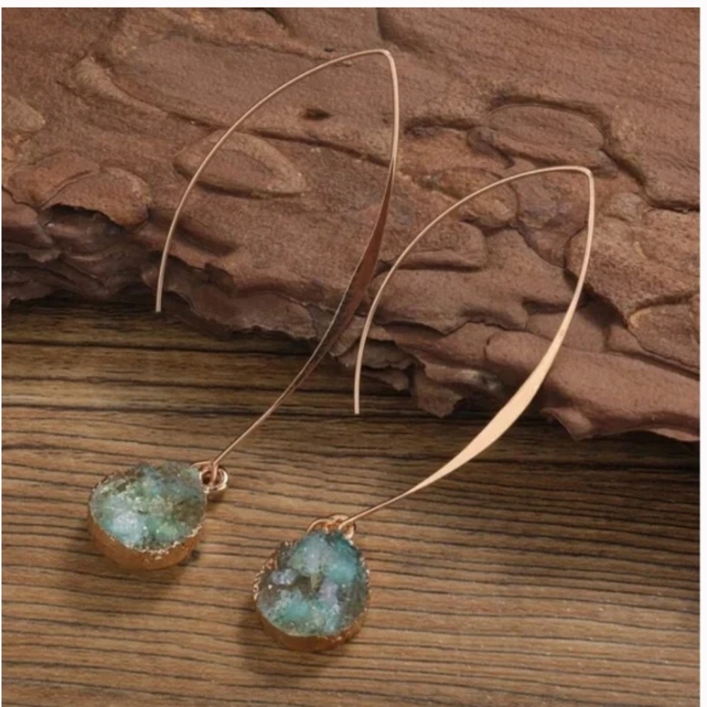 ❤️ FREE Stone Geo Geode Boho Peasant Pop Art Hipster Hippie Deco Chic Earrings